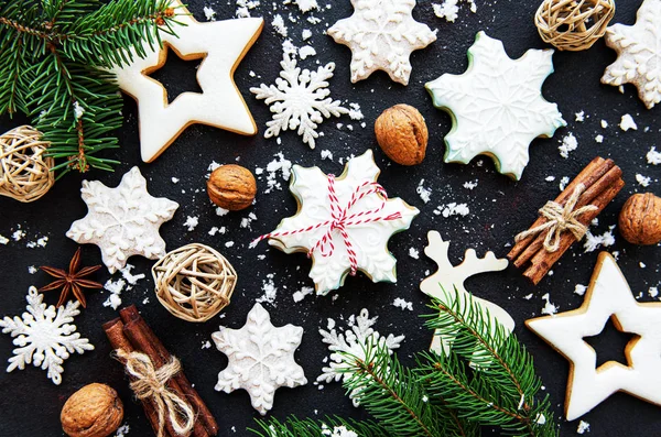 Golden Christmas pepparkakor cookies — Stockfoto