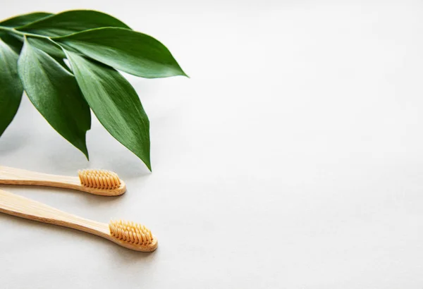 Natural bamboo toothbrushes — Stock Photo, Image
