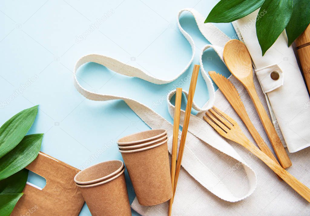 Zero waste concept,  recycled tableware
