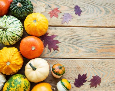 Tahta masadaki balkabakları