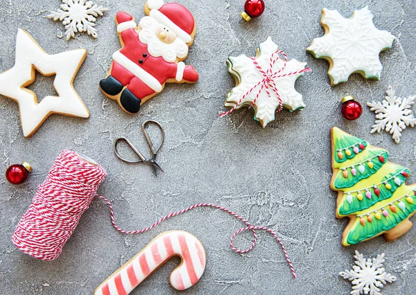 Golden Christmas pepparkakor cookies — Stockfoto