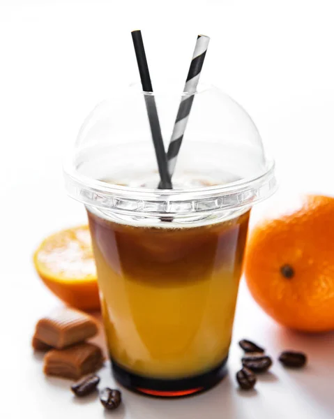 Oransje Cocktail Kaffecocktail Hvit Bakgrunn royaltyfrie gratis stockfoto