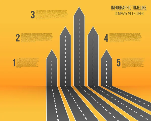 Illustrazione creativa vettoriale della mappa stradale a freccia 3D. Art design business e viaggio infografico. Elemento grafico astratto del concetto. Diagramma, flusso di lavoro, linea temporale, web. Autostrada con indicazioni . — Vettoriale Stock