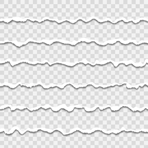 Creative vektorové ilustrace vícebarevná roztrženého papíru hran. Výtvarné řešení. Realistické barevné nápisy pro web, tisk. Bezešvé pozadí. Abstraktní pojem grafický prvek sada — Stockový vektor