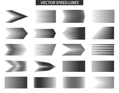 Farklı basit hız hattı üzerinde arka izole yaratıcı vektör Illustration. Hareket efektler koleksiyonu sanat tasarımı. Soyut kavram grafik öğesi.
