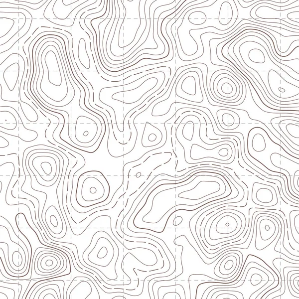 Creatieve vectorillustratie van topografische kaart. Art design contour achtergrond. Abstracte grafisch element en geografie conceptschema. Bergwandelen trail raster, terrein pad — Stockvector