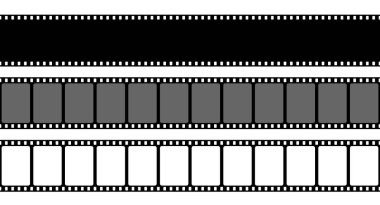 Eski retro film şeridi çerçeve kümesi üzerinde şeffaf arka plan izole yaratıcı vektör Illustration. Sanat Tasarım reel sinema film şeridi şablonu. Soyut kavram grafik öğesi
