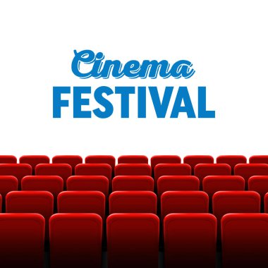 Film sinema ekran çerçevesini ve tiyatro yaratıcı vektör çizim iç. Sanat Tasarım prömiyeri afiş arka plan, ışıklar ve satırlar kırmızı koltuk. Soyut kavram grafik sahne elemanı