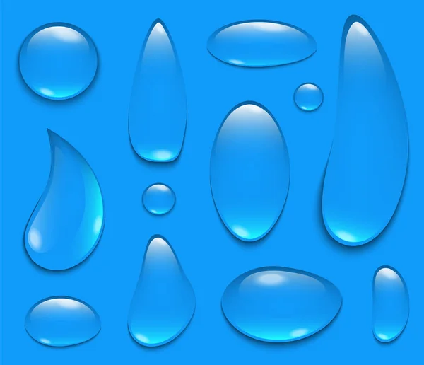 Illustrazione vettoriale creativa di gocce di pioggia di acqua pura e limpida isolate su sfondo trasparente. Realistico chiaro bolle di vapore art design. Elemento grafico astratto del concetto — Vettoriale Stock