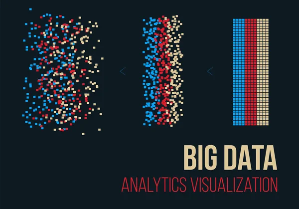 Творческая векторная иллюстрация анализа информации BIG DATA. Научно-технический контекст. Экран веб-дизайна. Абстрактный концепт графический элемент для визуального анализа будущего кода — стоковый вектор