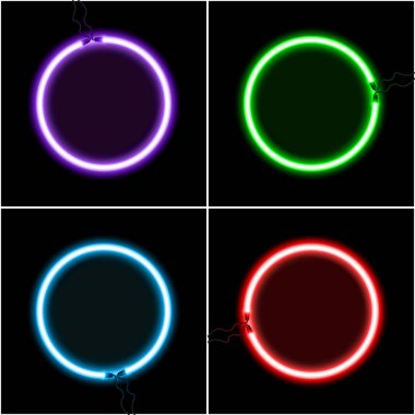 Neon lamba işareti yaratıcı vektör Illustration. Sanat Tasarım izole ampul afiş. Soyut kavram grafik öğesi