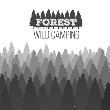 Vahşi iğne yapraklı çam ağacı orman arka plan yaratıcı vektör Illustration. Sanat Tasarım manzara doğa ahşap panorama. Soyut kavram grafik açık kamp elemanı