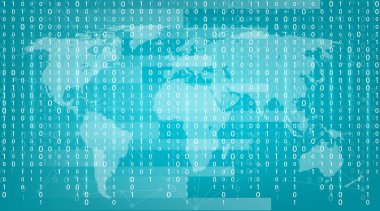 İkili kod akışı yaratıcı vektör Illustration. Bilgisayar matris arka plan sanat tasarım. Ekran üzerinde rakamlar. Soyut kavram grafik veri, teknoloji, şifre çözme, algoritması, şifreleme öğesi