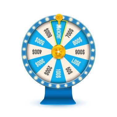Creative vector illustration of 3d fortune spinning wheel. Lucky roulette win jackpot in casino art design. Abstract concept graphic gambling element clipart
