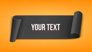 Yaratıcı vektör çizim gerçekçi bükülmüş kağıt şerit üzerinde şeffaf arka plan izole. Sanat Tasarım afiş boş şablon. Soyut kavram grafik satış, mutlu Noeller, etiket, etiket öğesi