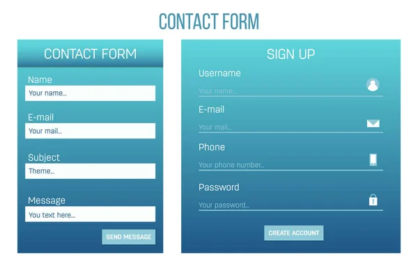 Ilustração vetorial criativa do registro do site ou formulário de contato de login isolado em segundo plano. UI e design de arte UX. Modelos gráficos de conceito abstrato e rabiscos para elemento de sites — Vetor de Stock