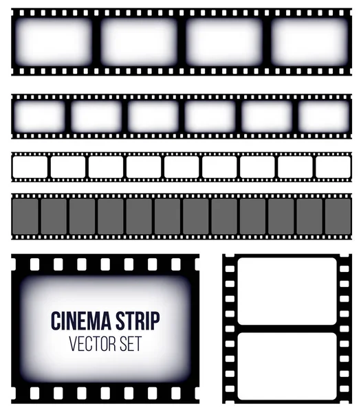 Creatieve vectorillustratie van oude retro film strip kaderset geïsoleerd op transparante achtergrond. Kunst reel bioscoop filmstrip ontwerpsjabloon. Abstract begrip grafisch element — Stockvector