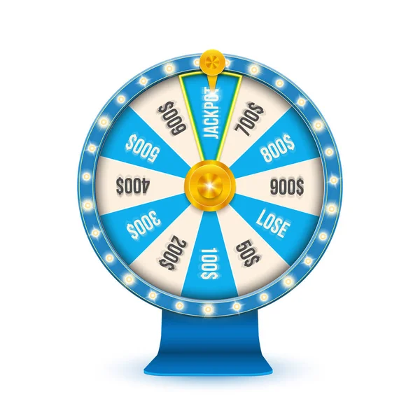 Creatieve vectorillustratie 3d spinnen van Rad van fortuin. Gelukkige roulette win jackpot casino kunst design. Abstract begrip grafisch gokken element — Stockvector