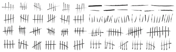 Creative vector illustration of counting waiting tally number marks isolated on background. Crossed out line art design. Abstract concept graphic element