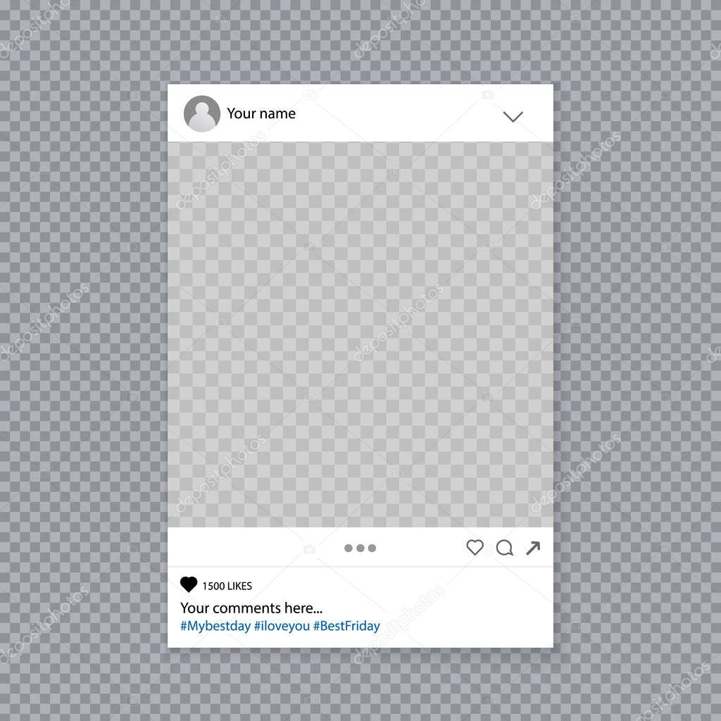 Creative vector illustration of social media photo prop frame isolated on background. Art design mockup. Abstract concept graphic element for your post