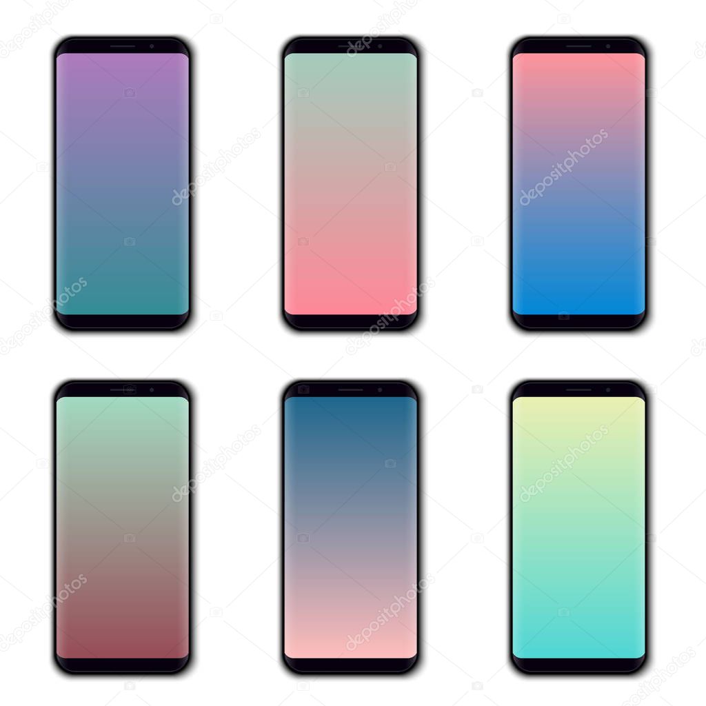Creative vector illustration of mobile phone isolated on background. Art design mockup template. Abstract concept graphic element cellphone with edge side style shiny layer.