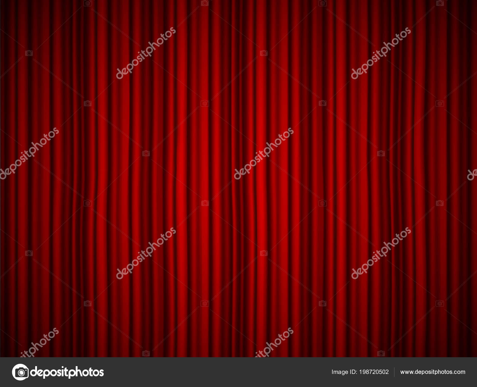 Creative Vector Illustration Of Stage With Luxury Scarlet Red Silk