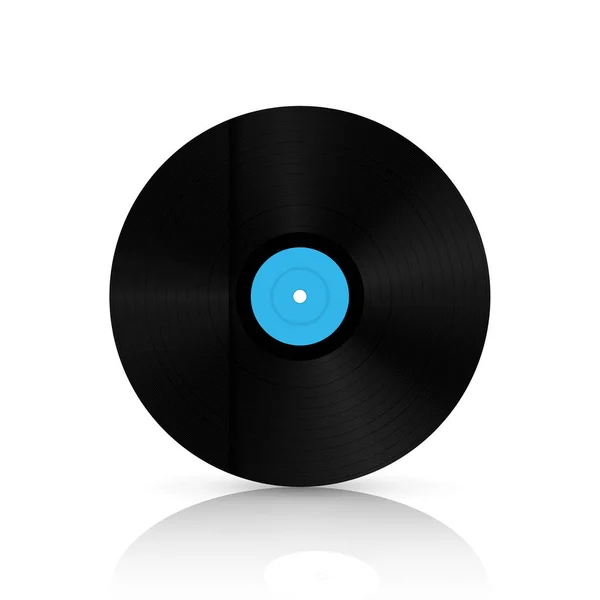 Kreativa vektorillustration av realistiska vinyl record disk i papper case låda isolerad på bakgrunden. Framifrån. Konst design tom Lp musik omslag mockup mall. Begreppet grafisk disco party element — Stock vektor