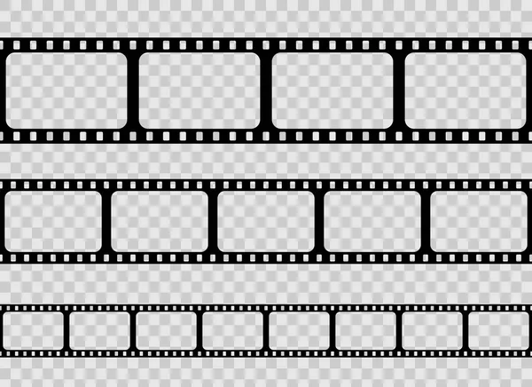 Ilustração vetorial criativa do antigo quadro de tira de filme retrô isolado em fundo transparente. Desenho de arte rolo cinema filmstrip template. Elemento gráfico do conceito abstrato — Vetor de Stock