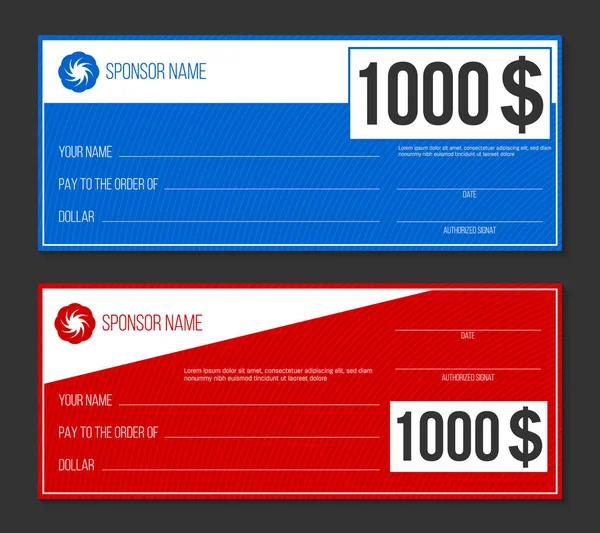 Kreativa vektorillustration av betalning event vinnande kontrollera isolerad på bakgrunden. Konst design Tom Tom mockup. Abstrakt begrepp grafisk lotteri element — Stock vektor