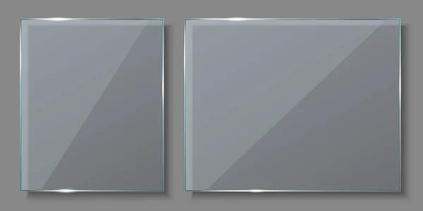 创意矢量插图的玻璃板, 空的空白横幅孤立在透明的背景。艺术设计逼真的模拟起来。抽象概念图形元素 — 图库矢量图片