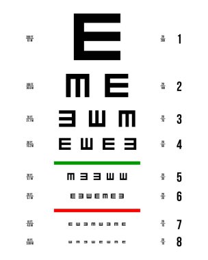 Göz testi grafikler üzerinde arka izole latin harfleri ile yaratıcı vektör Illustration. Sanat Tasarım tıbbi poster işareti ile. Kavram görsel muayene için oftalmik test için bir grafik elemanı.