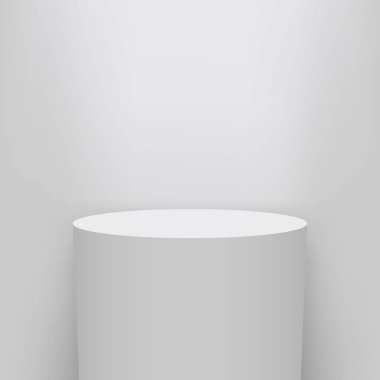 Müze Kaide, sahne, yaratıcı vektör çizim 3d podyum üzerinde izole şeffaf arka plan ayarlayın. Sanat Tasarım boş şablon mockup. Ürün sunumunda kullanılacak soyut kavram grafik öğesi.