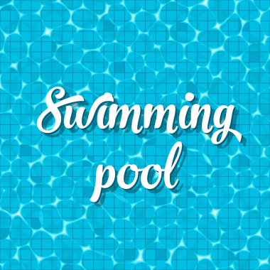 Yüzme Havuzu üstten görünüm yansıma arka plan ile yaratıcı vektör Illustration. Sanat Tasarım parıldayan turkuaz tropikal temiz su dalgalanmalar ile. Soyut kavram grafik yaz öğesi.