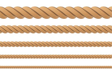Yaratıcı vektör çizim gerçekçi deniz bükülmüş ip knot, süsleme ve izole üzerinde şeffaf arka plan kapsayan için döngüler. Retro vintage sanat tasarım. Soyut kavram grafik öğesi.
