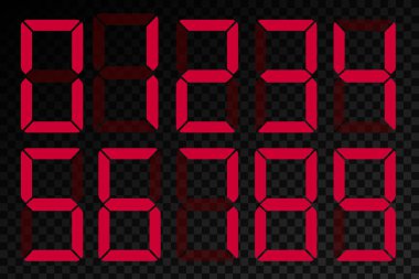 Hesap makinesi sıvı kristal dijital sayılar üzerinde arka izole yaratıcı vektör Illustration. LCD elektronik ekran. Sanat tasarım. Saat timer. Soyut kavram grafik öğesi.
