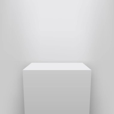 Müze Kaide, sahne, yaratıcı vektör çizim 3d podyum üzerinde izole şeffaf arka plan ayarlayın. Sanat Tasarım boş şablon mockup. Ürün sunumunda kullanılacak soyut kavram grafik öğesi.