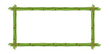 Bambu yaratıcı vektör çizim arka plan üzerinde izole çerçeve kaynaklanıyor. Sanat Tasarım boş mockup şablonu. İp, kağıt, ipek tuval. Soyut kavram tropikal tabela. Metniniz için boş yer.