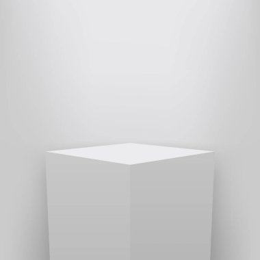 Müze Kaide, sahne, yaratıcı vektör çizim 3d podyum üzerinde izole şeffaf arka plan ayarlayın. Sanat Tasarım boş şablon mockup. Ürün sunumunda kullanılacak soyut kavram grafik öğesi.
