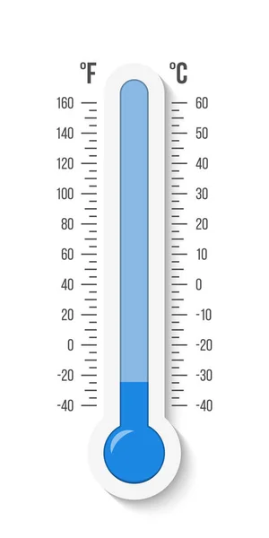 Creatieve Vectorillustratie Van Celsius Fahrenheit Meteorologie Thermometers Schaal Geïsoleerd Achtergrond — Stockvector