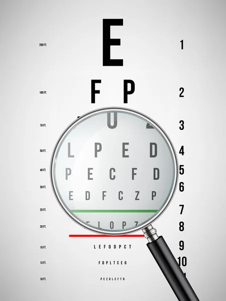 배경에 문자로 테스트 차트의 크리에이 일러스트 디자인 기호로 포스터입니다 시각적인 — 스톡 벡터
