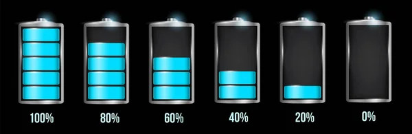 Yaratıcı Vektör Çizim Farklı Şarj Durumu Pil Yük Üzerinde Izole — Stok Vektör
