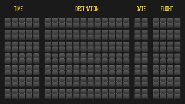 Творческая Векторная Иллюстрация Реалистического Флипа Табло Аэропорта Прилета Цифрами Прозрачном — стоковый вектор