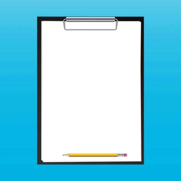 Creative Vector Illustration Realistic Clipboard Paper Sheets Pen Isolated Transparent — Stock Vector