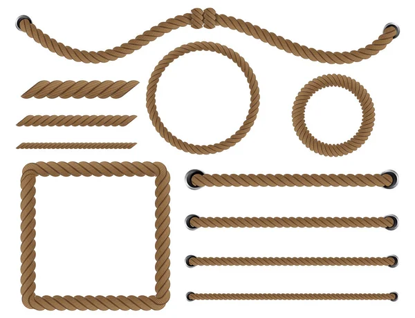 Yaratıcı vektör çizim gerçekçi deniz bükülmüş ip knot, süsleme ve izole üzerinde şeffaf arka plan kapsayan için döngüler. Retro vintage sanat tasarım. Soyut kavram grafik öğesi.