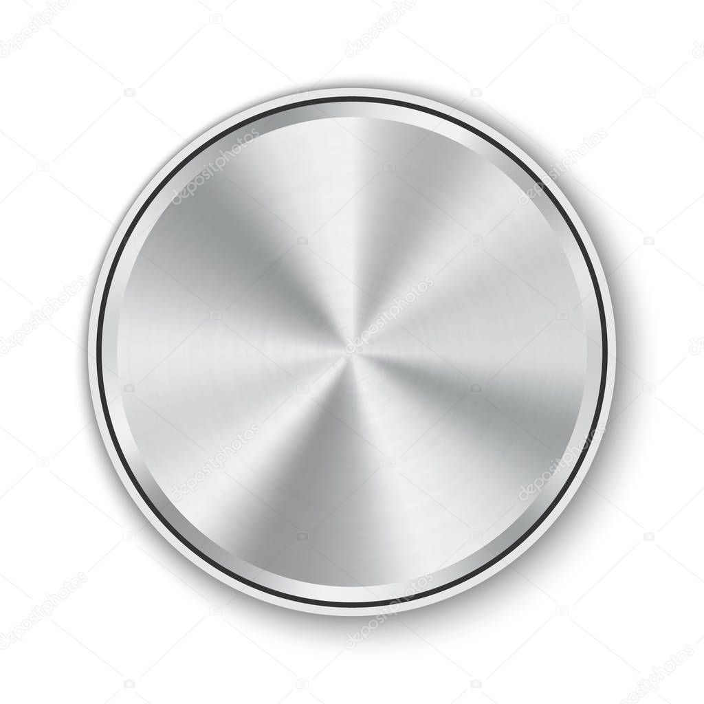 Creative vector illustration of dial knob level technology settings, music metal button with circular processing isolated on background. Sound control. Art design. Abstract concept graphic element.