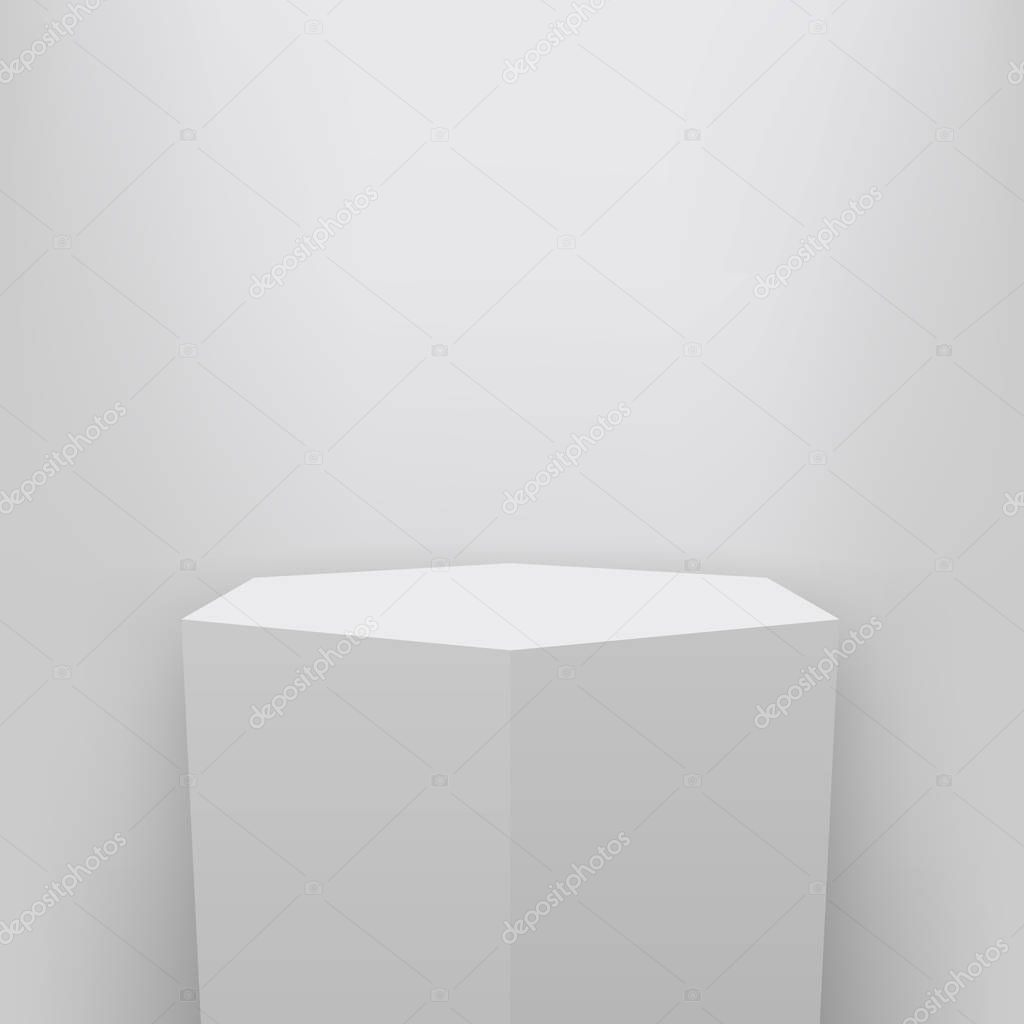 Creative vector illustration of museum pedestal, stage, 3d podium set isolated on transparent background. Art design blank template mockup. Abstract concept graphic element for product presentation.