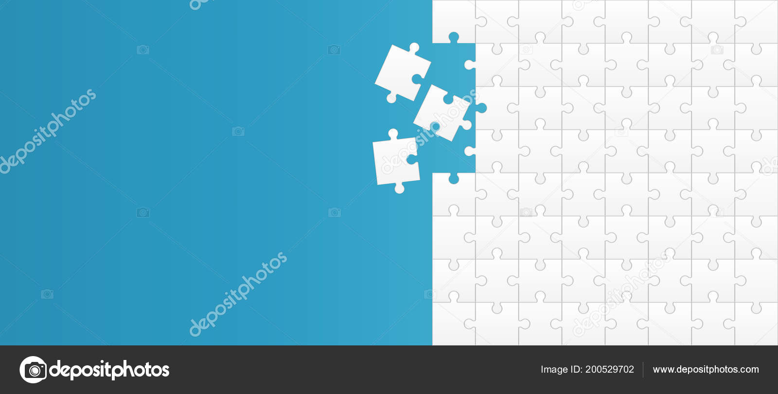 Creative vector illustration of jigsaw puzzle pieces background