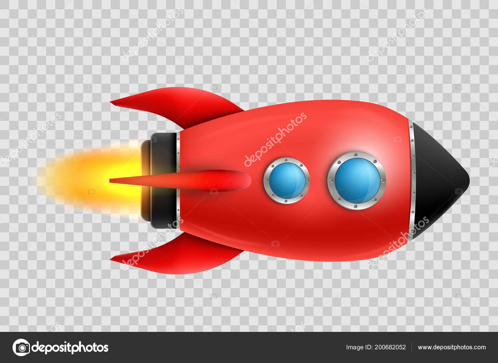 Download Vector illustration of realistic 3D rocket space ship launch isolated on transparent background ...