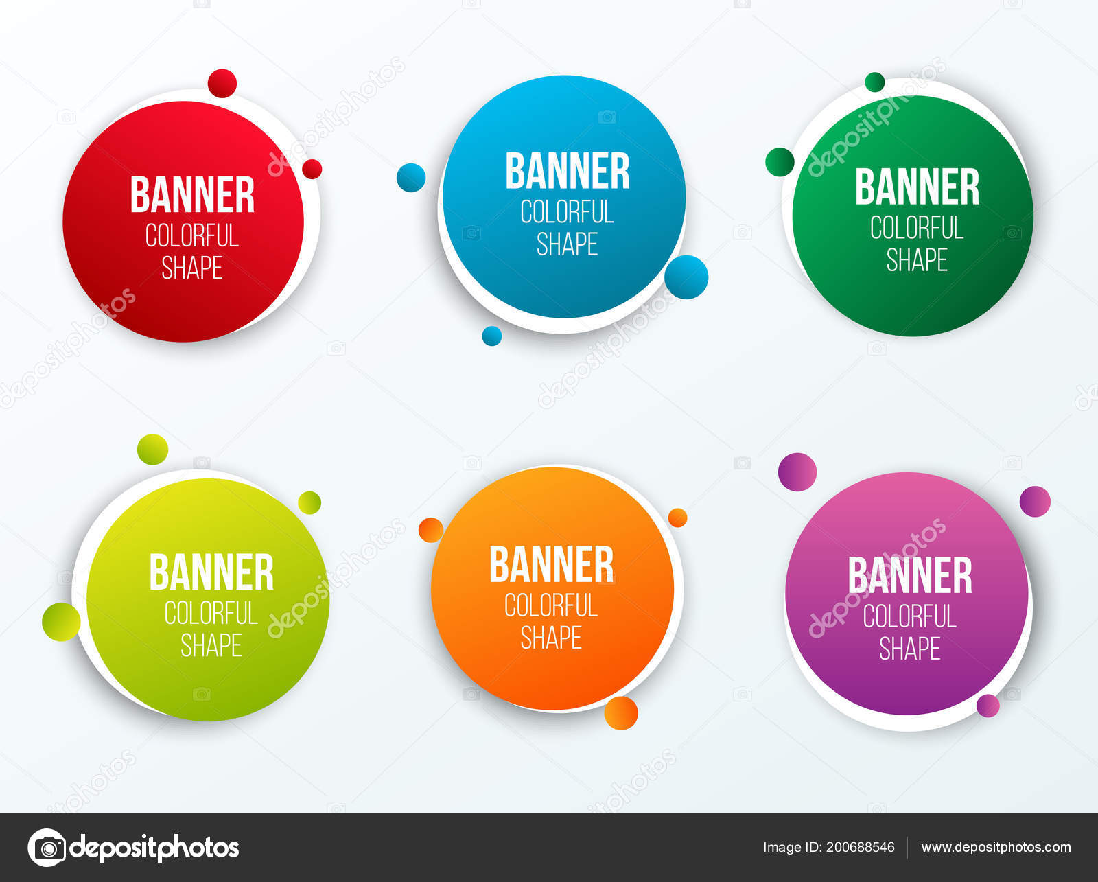 Creative Vector Illustration Of Colorful Circle Text Boxes Set Creative Vector Illustration Of Colorful Circle Text Boxes Set