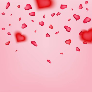 Saydam arka plan üzerinde izole kalp konfeti, düşen mutlu Sevgililer yaprakları yaratıcı vektör çizim. Kadınlar Günü için sanat tasarım. Soyut kavram sorunsuz bir grafik elemanı desen